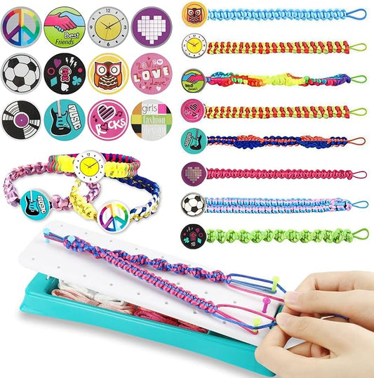 Friendship Bracelet Kit, Bracelet Making Kit, Crafts For Girls Ages 8-12, Bracelet Maker, Girls Toys Age 7 8 9 10 11 Years Old, Best Gift For Girls,Kids Travel Activity Set With Featuring Instructions