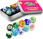 Marble Genius Collectors Marbles, Blossoms, 16mm (⅝ Inch), 10 Handmade Glass Marbles, Gifts for Marble Lovers, Gifts for Kids Ages 3+