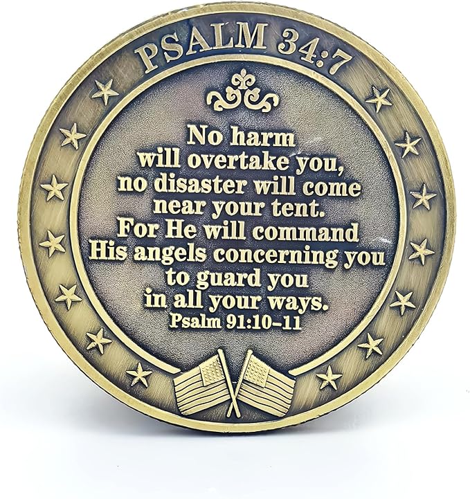 The Archangel Michael Challenge Coin Christian Coin Bible Verse Angel Coin As Catholic Gifts (Pack of 6)