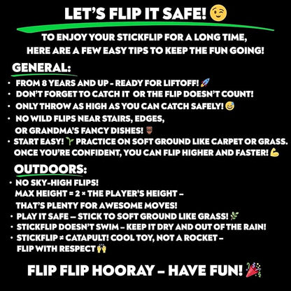 Flip, Catch, Level Up! | 10x Auto-Counting Flip & Skill Games | Solo & Multiplayer Electronic Fidget Toy | Stick Flip Challenge for Teen Boys Girls Kids Teens & Adults | Epic & Cool Party Game Ages 8+
