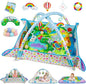 Dr.Rapeti Baby Play Gym Mat Animal Planet with Ball Pit Activity Gym Center Tummy Time Mat Thickened Mat Sensory Exploration Motor Skill Development for Newborn Infant Baby Toddler for 0+