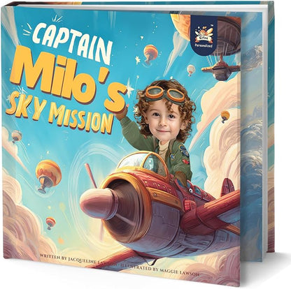 ELFINK Personalized Children Story Books - Captain's Sky Mission - Customized Name & Photo - Baby Gifts - Children Bedtime Story (Soft Cover)