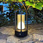 Portable Metal Table Lamp, 4000 mAh Rechargeable Outdoor Table Lamp, 3 Color Stepless Dimmable Cordless Lamp for Patio/ Camping/ Bar /Coffee Shop /Camping/ Indoor/Outdoor(Black)