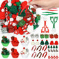178 Pcs Christmas Sensory Bin Items Christmas Tree Hat Gift Box Counting Sorting Sensory Bin Filler Fine Motor Red Green Counts for Xmas Counting Decor
