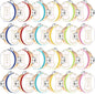 24 Set 4 Inch Tambourine for Adults Wooden Hand Held Drum with Metal Jingles, Gift Tags, White I Love You Printed Ribbon Percussion Gift Musical Instrument for Church Wedding Party(Colorful)