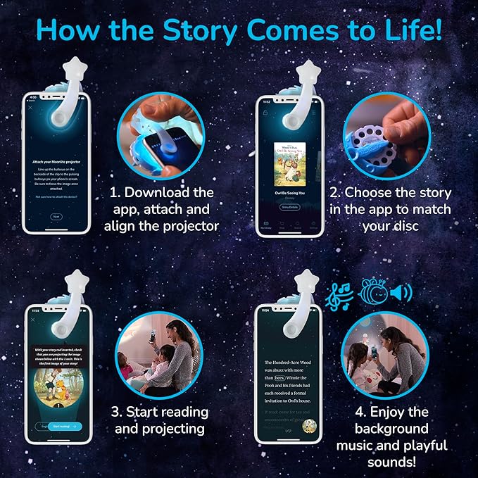 Moonlite Bible Stories for Kids Collection (4 Pack), Dance of Easter, Lions Don't Lie, Mary's Little Lamb, Conversations on The Ark, Reels for Book Projector, Kids Learning Gifts