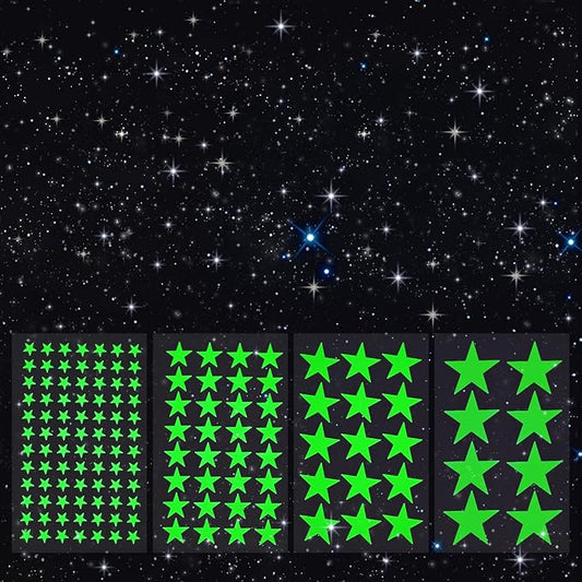 AOWDIAO Glow in The Dark Star Stickers – 630 Pieces (4 Sizes) – Luminous Ceiling & Wall Decor for Kids’ Bedroom, Nursery, Party