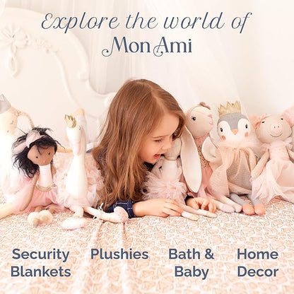 MON AMI Daisy The Bunny Stuffed Doll - 9", Soft & Cuddly Plush Animal Doll, Use as Toy or Room Décor, Great Gift for Kids of All Ages