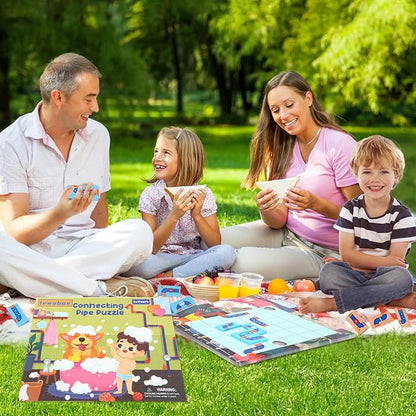Logical Puzzle,Sequence Matching Game,with Cards（30 Scenes）,Classic Path Planning Toy,STEM Educational Toys,Family Game,Logic Labyrinth Games for Adults and Kids(2 Puzzles).