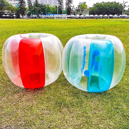 SUNSHINEMALL 2 Pack Inflatable Bumper Balls for Adults (4ft/1.2m) Giant Sumo Balls Body Bumpers Balls Buddy Zorb Ball Outdoor Toys for Kids Yard Human Bubble Ball Hamster Ball(Red+Blue, 48inch)