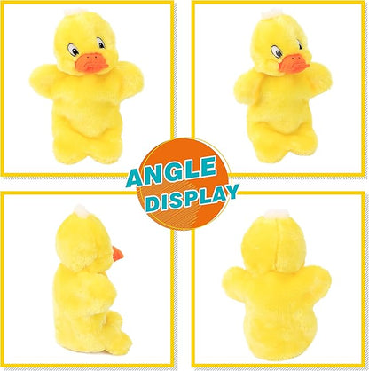 Easfan Duck Hand Puppet Plush Interactive Animal Toy for Role Play Storytelling Preschool Teaching Christmas Birthday Gifts for Kids Boys Girls Yellow, 11''