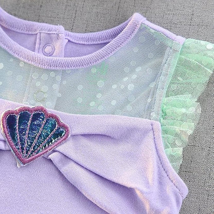 Dressy Daisy Princess Onesie Romper Fancy Dress Costume Halloween Birthday Bodysuit Outfit with Headband for Infant Baby Girl