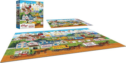 RoseArt - Kellogg's - Town by The Sea - 1000 Piece Jigsaw Puzzles for Adults