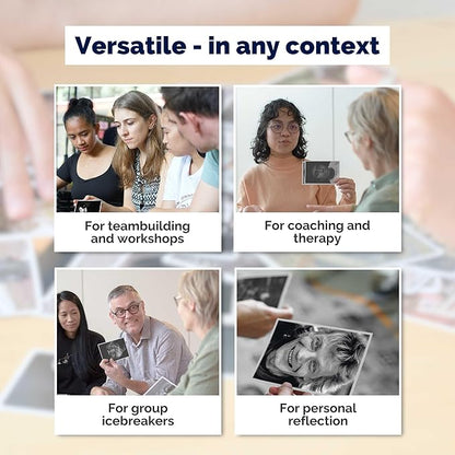 metaFox deep Pictures “Portraits of Emotions” – 52 Black and White Coaching Cards for Emotional Awareness, Therapy Tools for Teens and Adults, Visual Reflection Deck for Counselors and Facilitators