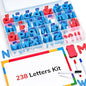 Gamenote Classroom Magnetic Letters Kit 238 Pcs with Double-Side Magnet Board - Foam Alphabet Letters for Kids Spelling and Learning