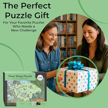 Time Warp Puzzle Mystery Jigsaw Puzzle 1000 Pieces for Adults Day Night Series - A Challenging, Difficult, Picture Changing Puzzle to Solve 26.625 x 19.25 in (Tourist Trap)