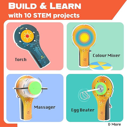 Butterfly EduFields STEM Kit 10-in-1 Science Experiments & Projects for Kids Ages 5-12 | Engineering Building Toy, Electronic Motor Robot Craft for Boys & Girls, Outdoor Summer Gift