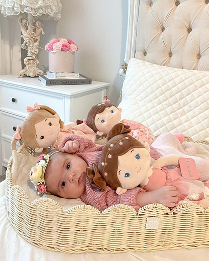 LeyaDoll Soft Baby Doll Toys (16''), My First Baby Rag Doll for 1 Year-Old Girl Birthday Gift, Christmas Plush Toys Gift for Toddler Kids Infants-Blossom-Fairy