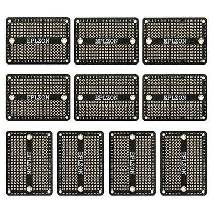 Solderable Breadboard Mini PCB Board Gold-Plated Solder Breadboard for DIY Electronics Projects Apply to Soldering Projects 2.0"x1.5" Mixed Color(Pack of 10 Pcs,Black)