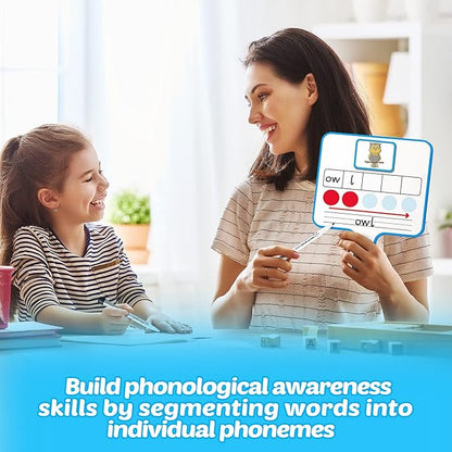 Aizweb Phonemic Awareness,Speech Therapy Magnetic Dry Erase Board Phonics Game, Elkonin Box Preschool Kindergarten Classroom Must Have,Letter Sound Science Reading Manipulative Homeschool Supplies
