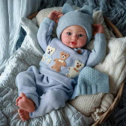 BABESIDE Realistic Reborn Baby Dolls Boy - Ailsa 17 Inch Lifelike Newborn Baby Doll Handmade Real Life Baby Dolls Reborn Toddler with Soft Cloth Body Gift Toys for Kids Age 3 +