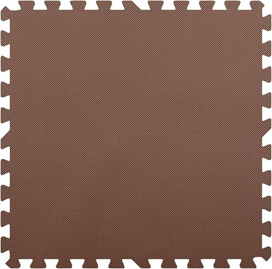 Flooring Inc's 1/2" Soft Non-Toxic Baby Play Mat, Toddler Playmat, Colorful Puzzle PlayMat, Floor Mats for Kids & Babies, EVA Foam Interlocking Tiles for Nursery & Playroom | Brown, 50 Tiles, 200 SqFt