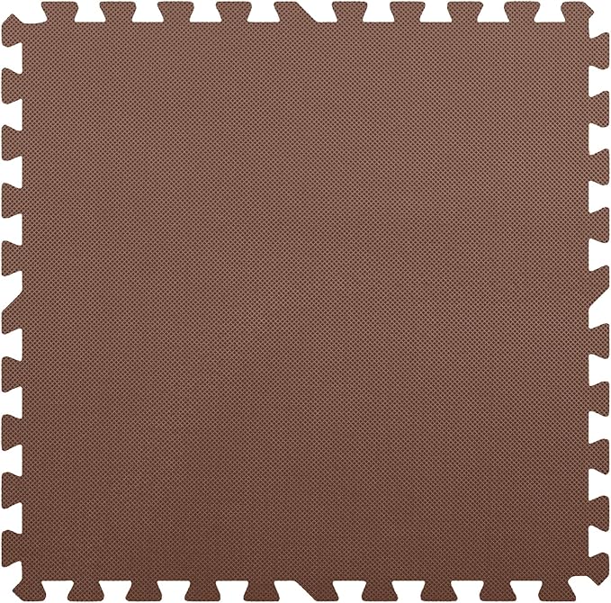 Flooring Inc's 1/2" Soft Non-Toxic Baby Play Mat, Toddler Playmat, Colorful Puzzle PlayMat, Floor Mats for Kids & Babies, EVA Foam Interlocking Tiles for Nursery & Playroom | Brown, 78 Tiles, 312 SqFt