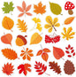 MARFOREVER 25 PCS Fall Window Gel Clings, Reusable Autumn Maple Leaves Thick Gel Clings Decals Thanksgiving Window Stickers for Kids Classroom Toddlers Home Party Supplies Window Glass Decorations