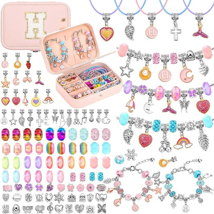 Billbotk Cute Bracelet Making Kit with Bracelet Box Charm Beads Pendants for Jewelry Making Craft Kit for Gifts