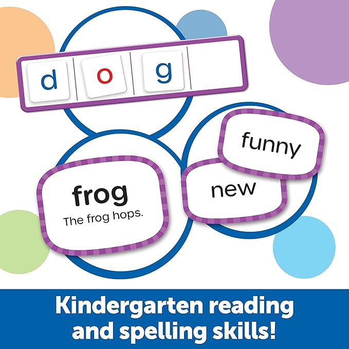 Learning Resources Skill Builders! Kindergarten Reading Activity Set -Learning Essential Materials, Reading Activities for Kids, Homeschool Supplies,Back to School, Ages 5+,122 Pieces