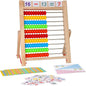 KIDWILL Preschool Math Learning Toy,10-Row Wooden Frame Abacus with Multi-Color Beads, Counting Sticks, Number Alphabet Cards, Gift for 2 3 4 5 6 Years Old Toddlers Boys Girls