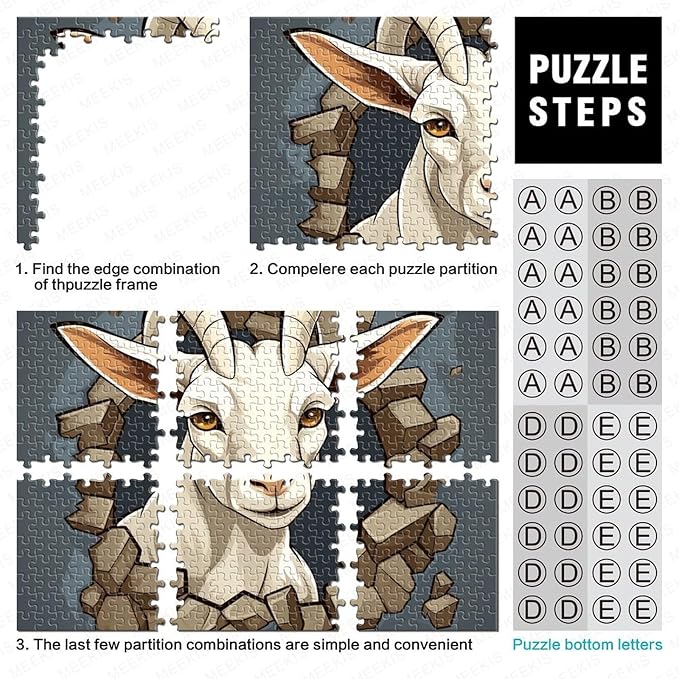 Sheep for Adults Fun 500 Pieces 3D Animal Thickened Wooden Jigsaw Puzzle Toy Intellectual Game Stress Relief Toy Education Game Home Decoration Challenge Educational 500pcs (52x38cm)