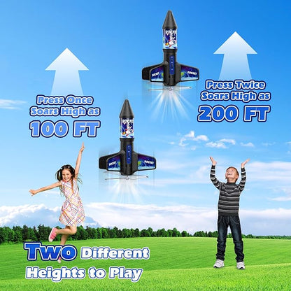 Rocket Launcher Toy for Kids,Self Launching Motorized Air Rocket with Parachute Launch Up to 200 Ft Model Toys Gifts for Boys Kids Ages 6 7 8 9 10 11 12 Astronaut