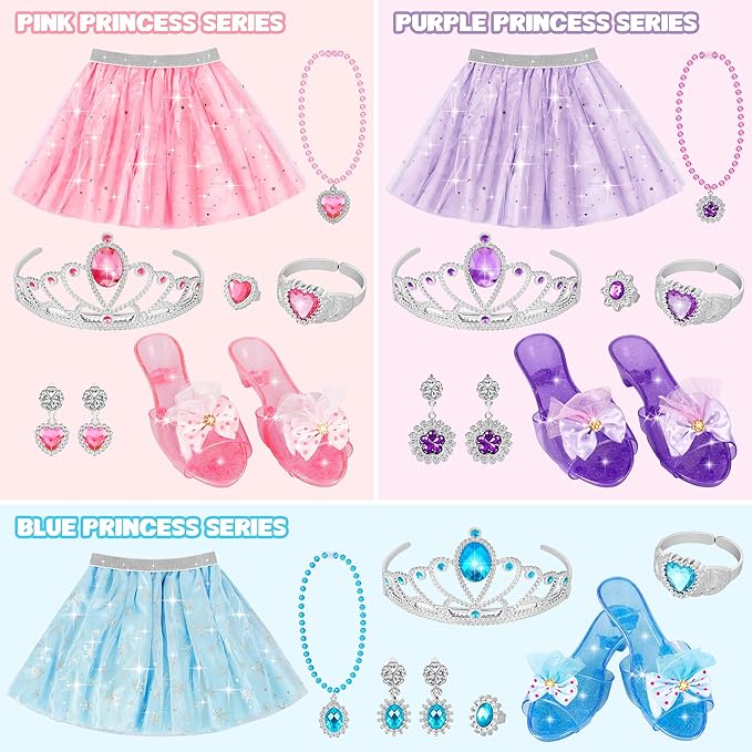 Princess Dress Up Toys & Jewelry Boutique,Girl Role Play Gifts,Kids Toys for 3-6 Years Girl Toddler B-Day Party Favors