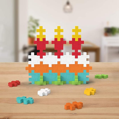 PLUS PLUS 70 Piece Interlocking Building Blocks for Kids, Open Ended Connecting Toys, STEM Bin Classroom Mini Manipulatives - Birthday Mix Play Tube