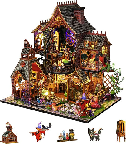 Flever Dollhouse Miniature DIY House Kit Creative Room with Furniture for Romantic Artwork Gift (Magic Forest)