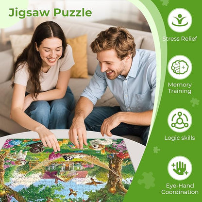 Puzzles for Adults 500 Pieces,Cute Puppy & House Puzzle for Adult,500 Pieces Fun Dogs Jigsaw Puzzles for Kids Adults Seniors Teens,Challenging Family Games Giving Puzzles,20.5x15 in