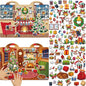 Christmas 3D Puffy Sticker Play Set Xmas Activity Book for Kids Toddlers 2-4 Toys Sticker Merry Christmas Holiday Party Supplies 100 Reusable Puffy Window Decals 2 Fold-Out Fireplace Scenes