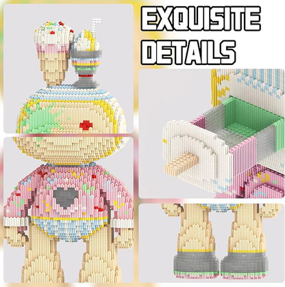 Rabbit Animal Micro Building Blocks Set for Adults Cute Large Sets Toys Gift Kids 7250 Pieces 55cm High Series
