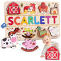 Personalized Wooden Name Puzzle for Toddlers 1-3 - Montessori Farm Animal Sensory Toy, Custom Educational Learning Toys for Toddlers to Boosts Fine Motor Skills, Perfect Birthday Gift