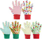 OSDUE Kids Gardening Gloves, 3 Pairs, Large, Polyester, Suitable for 10-15 Year Olds, Protective and Breathable