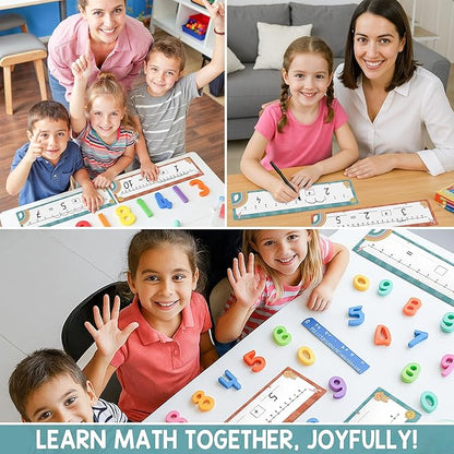 26 Pack Boho Groovy Number Line Dry Erase Boards Cards, 14"x4" Double-Sided, Math Manipulatives for Kids, Student, Kindergarten Elementary Special Education 1st Grade Classroom Must Haves