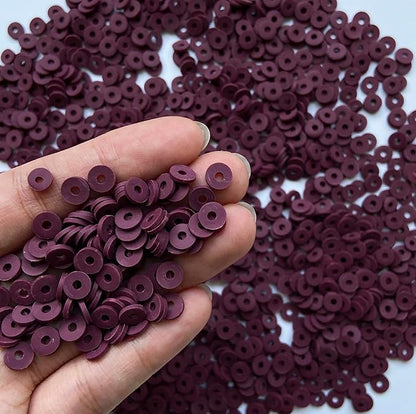 3000Pcs Clay Beads Flat Round Polymer Bead Vinyl Heishi Beads Flat Round Polymer Bead Flat Clay for Jewelry Making Necklace Bracelet (26-Deep Purplish red