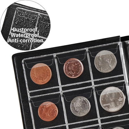 OSOPOLA Coin Storage Album - 120 Pockets Coin Collecting Holder for Collectors Black CS3912