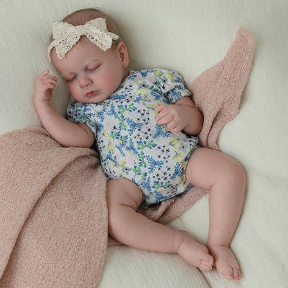 SCOM Lifelike Reborn Baby Dolls - 20 inch Cute Realistic Baby Girl, Soft Full Vinyl Body Newborn, Washable & Poseable, with Accessories for Boy Girl Ages 3+ Yrs Gift, Birthday,Christmas,Halloween