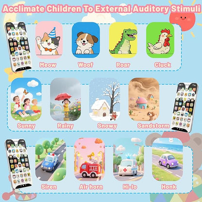 Kids Phone with 10,000+ Educational Content, Rechargeable Toddler Learning Phone with Music & Sounds, Pretend Play Cell Phone for Boys & Girls Ages, Best Gift for Toddler Toys