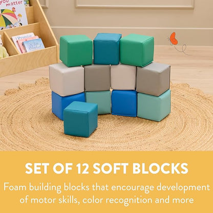 Mosaic Toddler Building Cubes, Foam Blocks, Contemporary, 12-Piece