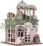 Book Nook Kit - DIY Miniature House Kit for Adults, Dollhouse Booknook Tiny House Bookshelf Decor 3D Wooden Puzzle Street Model, Ideal Gift for Book Lovers, Family, Friends (Flower Shop)