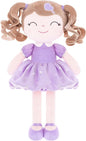 Gloveleya Baby Doll Gifts Plush Curly Girl Toys with Love 16" Purple Light Skin
