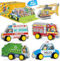 Oriate Rolling City Vehicle for Magnetic Tiles, Free Wheels Rescue Toy Cars Compatible with Road Magnet Tiles, Car Toys for Kids Urban Road Traffic Magnetic Tiles Toys, Educational Gift Boys Girls